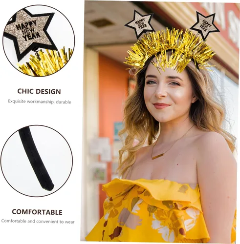Vista 8 de jojofuny 4pcs Holiday Decorations New Year Headwear New Year Tiara 2023 Head Hoops 2022 Xmas Christmas Headbands 2022 Birthday Headband Chrismas