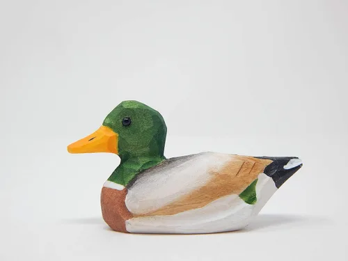 Vista 8 de Selsela - Estatua de pato tallada a mano en madera, miniatura de animal pequeño, decoración. Regalos inspirados en la naturaleza y coleccionables