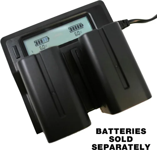 Vista 4 de Wasabi Power Cargador de batería LCD dual para Sony NP-F550 NP-F570 NP-F750 NP-F770 NP-F930 NP-F950 NP-F960 NP-FM55H NP-FM500H NP-QM71 NP-QM91
