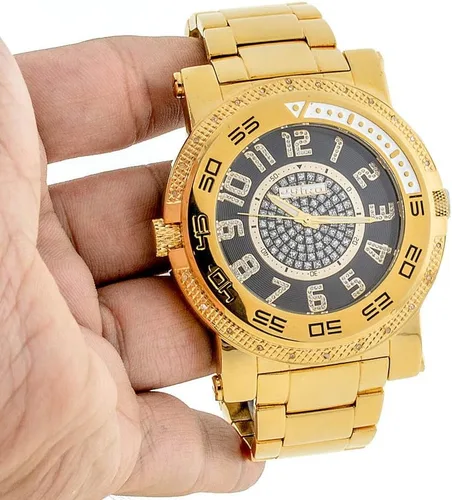 Vista 3 de CANADA MJ-1226. 57.55 MM . REDONDO Reloj de diamantes para hombre. (Amarillo), Amarillo, Cronógrafo