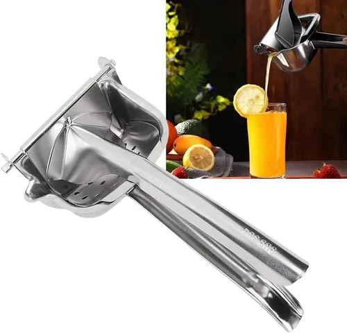 Vista 7 de Exprimidor de limón de acero inoxidable, exprimidor de mano desmontable, exprimidor de naranja, manual de prensa de jugo para naranja limón lima