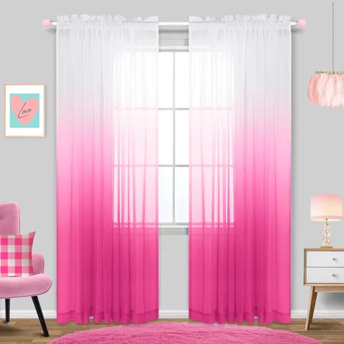 Vista 14 de KOUFALL Cortinas de ventana de baño para ducha, juego de 2 paneles de cortinas cortas transparentes en blanco y negro para cocina, dormitorio