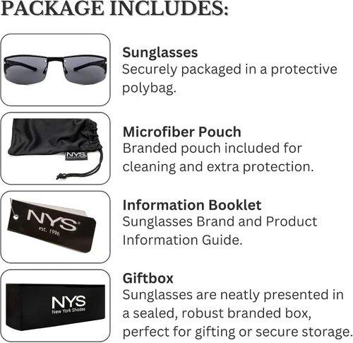 Vista 6 de NYS Collection King Street - Gafas de sol deportivas para mujeres y hombres, ligeras, envolventes, 100% con protección UV