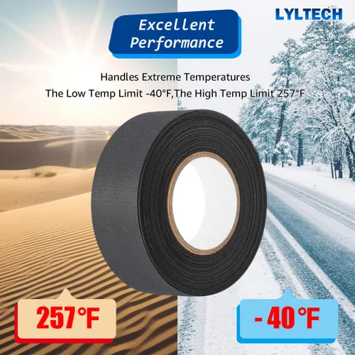 Vista 10 de Cinta eléctrica Lyltech color negro de 66 pies x 3/4 pulgadas x 0.07 milésimas de pulgada, y 600 voltios con certificación UL/CSA. Impermeable