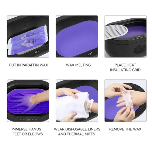 Vista 5 de 6 paquetes de repuestos de cera de parafina de aroma de lavanda, cera de parafina para manos y pies, hidratante para manos y pies, 6 unidades GK1