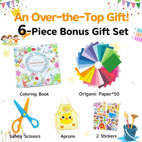 Vista 5 de Suministros de Arte, Set de Arte de 297 Piezas Kit de Dibujo para Niñas Niños Artistas, Caja de Regalo de Arte de Lujo con Caballete Plegable
