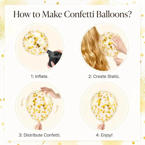 Vista 6 de Hiins Juego de 2 globos de confeti para árbol con base, decoración de poste para fiesta Bee Lemon,Wedding Baby Shower Party Decor,Includes a base