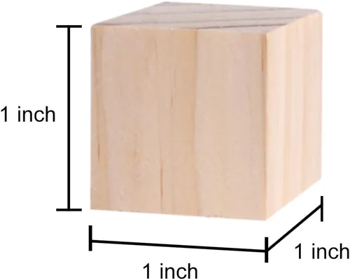 Vista 3 de Supla 120 bloques de madera maciza natural de 1 pulgada para manualidades sin terminar para regalos de bricolaje