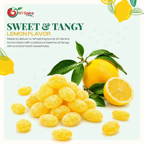 Vista 3 de NY Spice Shop Sanded Lemon Drops - Caramelo duro de limón de 1 libra - Caramelo antiguo - Caramelo a granel - Dulces deliciosos dulces picantes