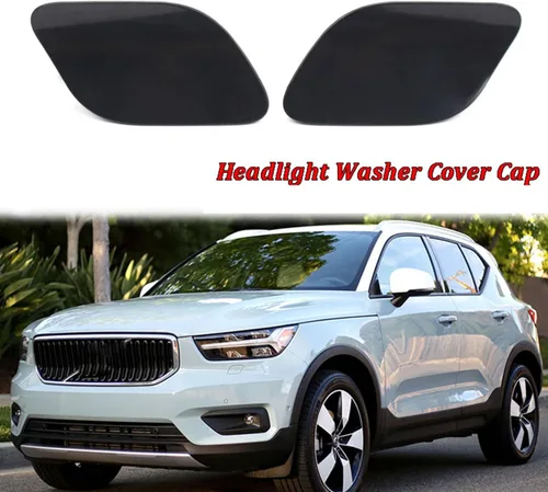 Vista 3 de Cubierta para lavadora de faros delanteros para Volvo XC40 2018-2022, color negro mate, 1 pieza izquierda