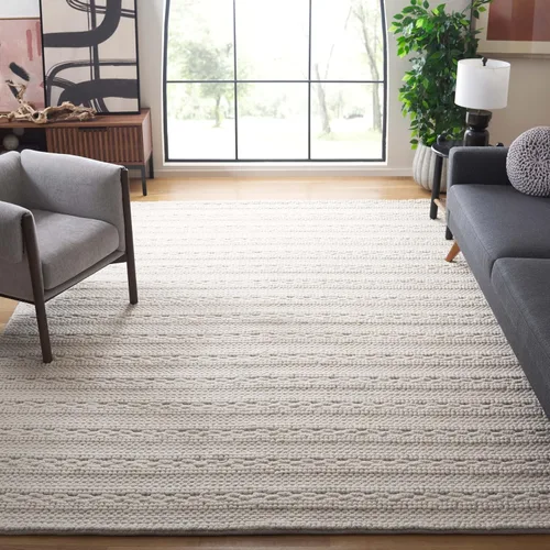 Vista 8 de SAFAVIEH Natura Collection - Alfombra de pasillo, 2 pies 3 pulgadas x 8 pies, marfil, diseño de granja, lana hecha a mano, ideal para sala de estar