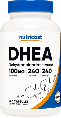 Vista 6 de Nutricost DHEA 100 mg, 120 Cápsulas - Sin Gluten, Sin Soja, Sin OGM, Suplemento
