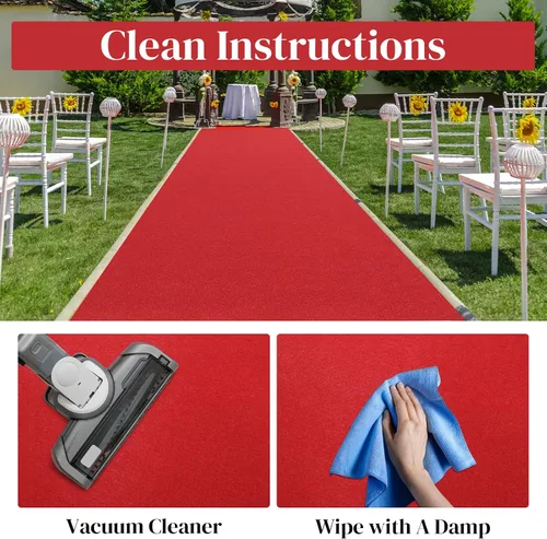 Vista 7 de HOMBYS Alfombra roja de 350 GSM para fiestas y eventos, alfombra antideslizante de 2.6 x 10 pies para decoración de propuestas y bodas, Hollywood