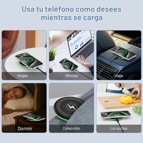 Vista 7 de Samsung S25 Cargador inalámbrico de carga rápida Android cargador para Samsung Galaxy S26 S25 Ultra/S24/S23/S22/S21/S20/iPhone 17/16 Pro 15W