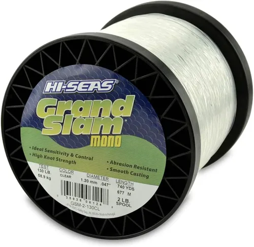 Vista 15 de HI-SEAS Grand Slam - Sedal de pesca de monofilamento, fuerte y resistente a la abrasión, en agua dulce y salada transparente, rosa, verde, azul