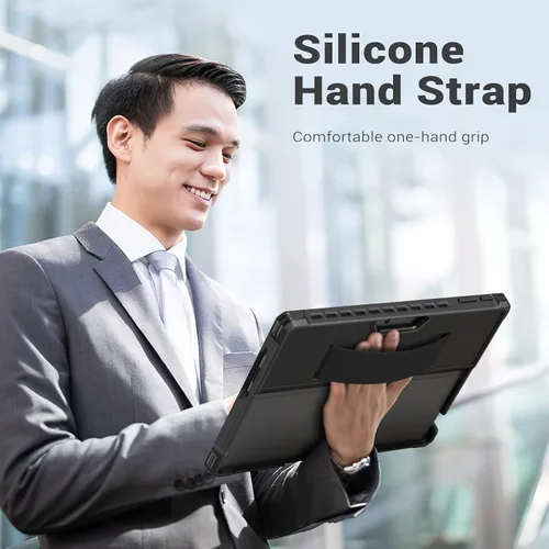 Vista 8 de MoKo Funda compatible con Microsoft Surface Pro 11, Surface Pro 10, Surface Pro 9 de 13 pulgadas, funda protectora resistente todo en uno con correa