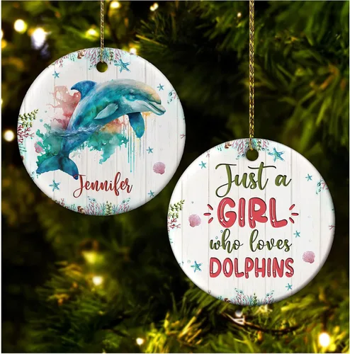 Vista 10 de Hyturtle Adorno de Navidad personalizado para los amantes de los ajolotes – Just A Girl Who Loves Axolotls Adorno de cerámica con nombre