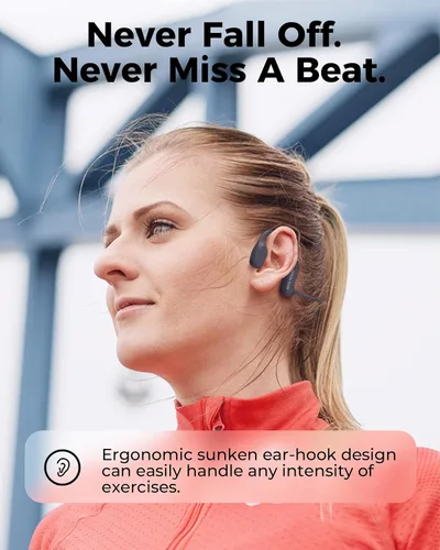 Vista 4 de UltraComfort Auriculares de conducción ósea de oreja abierta, auriculares inalámbricos Bluetooth 5.3, IPX5 impermeable, 8 horas de reproducción