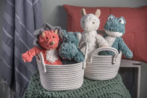 Vista 3 de Mary Meyer Masilla de peluche para cuarto de bebé, juguete suave, 11 pulgadas, dinosaurio coral