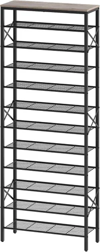 Vista 14 de YATINEY Zapatero de 8 niveles, organizador de almacenamiento de zapatos de gran capacidad que sostiene 32 pares, resistente y estable, para entrada
