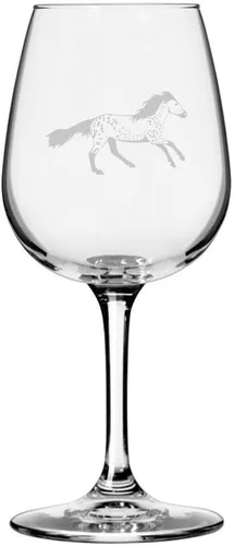 Vista 47 de Abaco Barb Body Horse - Copa de vino grabada multiusos (12.75 onzas) Unique Gifts for Horse Lovers, Personalized Wine Glasses, All-Purpose