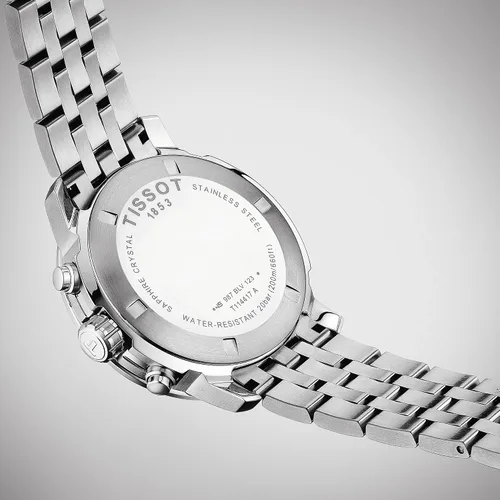 Vista 6 de Tissot PRC 200 GTS SS BR BK Árabe IND CHR, Gris, Movimiento de cuarzo
