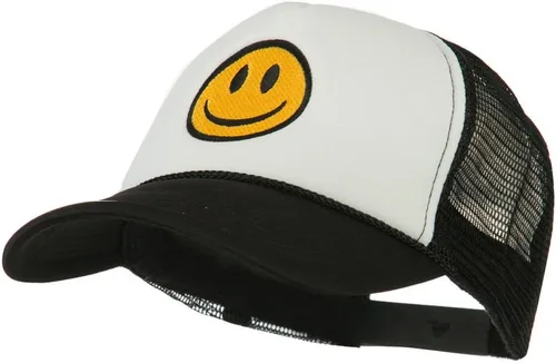 Vista 2 de e4Hats.com Gorra trasera de malla de espuma bordada Smile Face