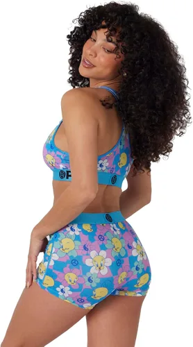 Vista 4 de PSD Looney Tunes - Brasier deportivo para mujer con espalda cruzada con tela de microfibra transpirable