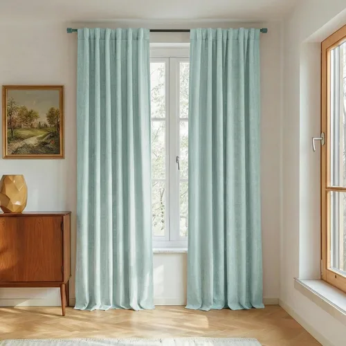 Vista 99 de NICETOWN Cortinas 100% opacas de 63 pulgadas de largo, 2 paneles de cortinas cortas con aislamiento térmico con forro para dormitorio, cortinas