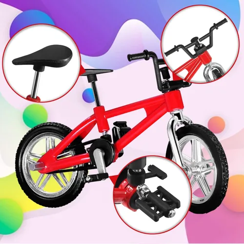 Vista 4 de Novelty Place Mini Finger Bike – Juego de bicicleta en miniatura para niños y adultos – Colección de modelos de bicicleta de metal Decoración – 4