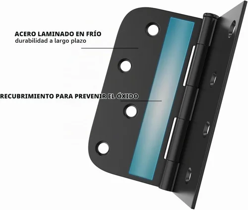 Vista 3 de Goldenwarm - Paquete de 12 bisagras para puerta interior de 4 x 4 pulgadas Negro mate