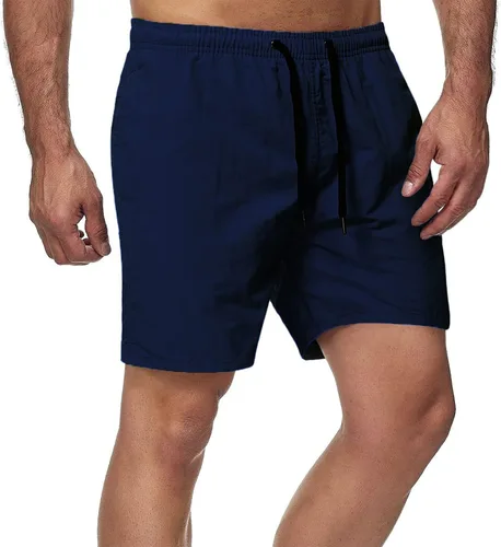 Vista 2 de Pantalones cortos de tenis para hombre, pantalones cortos de playa con cordón grande y cintura elástica y bolsillos para niños grandes