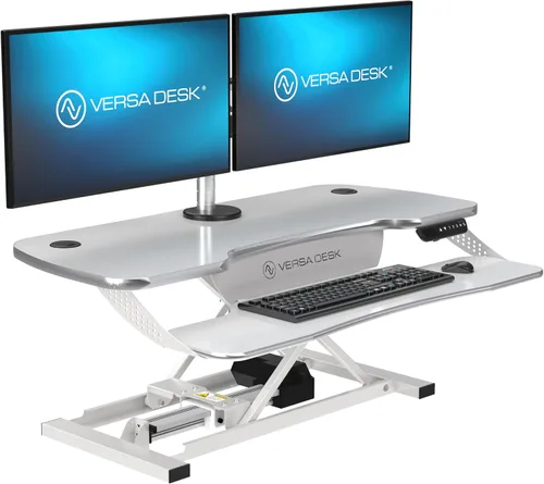 Vista 11 de VERSADESK PowerPro Elite - Convertidor de escritorio eléctrico ajustable de 36 pulgadas con controlador programable y concentrador USB. Aplicación