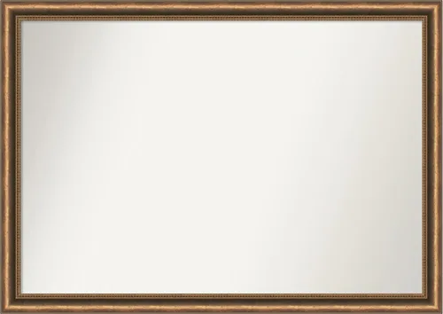 Vista 33 de Amanti Art Espejo de baño de bronce para sobre fregadero, 24 x 24 pulgadas, espejo de tocador cuadrado estrecho de bronce Manhattan, marco de madera