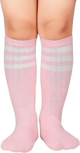 Vista 3 de American Trends Calcetines de fútbol para niños pequeños, uniforme, hasta la rodilla, tubo largo, calcetines de béisbol para niños y niñas