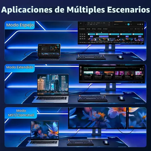 Vista 7 de Cable USB C a DisplayPort 2.1 de 6 pies [16K @30Hz 8K a 120Hz 4K @240Hz] 40Gbps unidireccional Thunderbolt 5/4 a cable de puerto de pantalla
