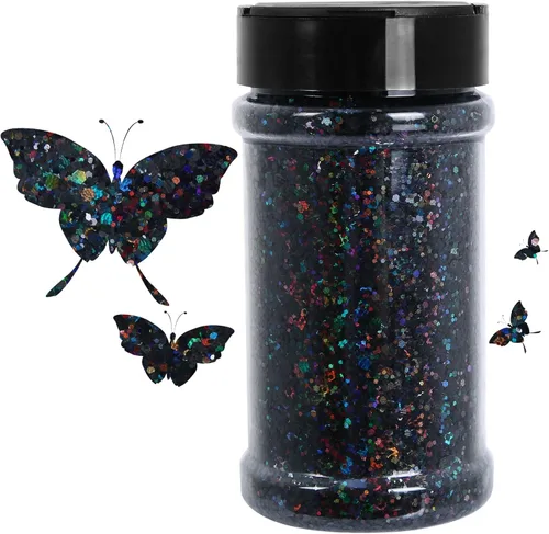 Vista 39 de Purpurina negra ultrafina, 16 onzas (1 libra), purpurina fina para manualidades de resina, uñas, vasos, slime, cosméticos y decoración de festivales