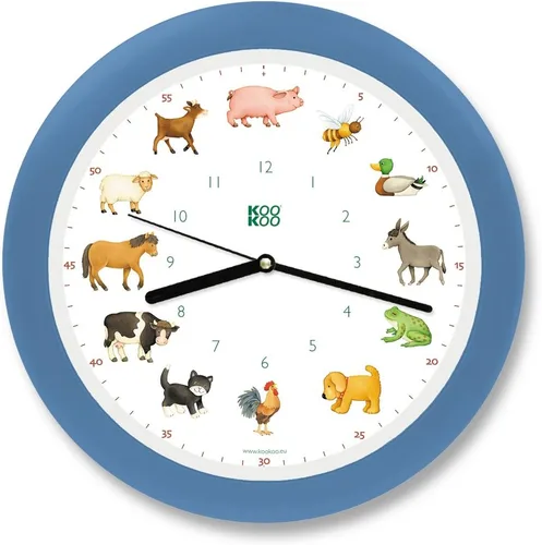 Vista 14 de KOOKOO KidsWorld - Reloj de pared para niños con sonidos naturales, 12 animales de granja