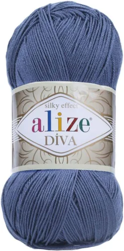 Vista 29 de Alize Diva Silk Effect 100% hilo acrílico de microfibra, 1 madejas de bola de 3.53 oz 383yds color (1 - crema)