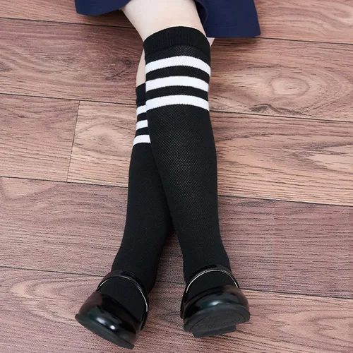 Vista 2 de DRESHOW BQUBO Kids Toddler Soccer Socks Striped Knee High Cotton Uniform Sports Athletic Long Tube Socks for Youth Boys Girls