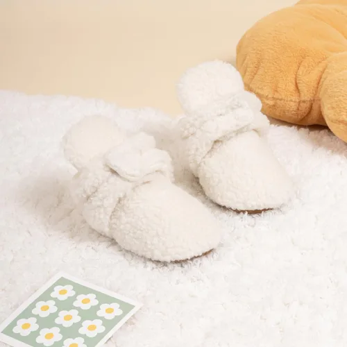 Vista 94 de Botines de forro polar para bebés, niños y niñas, pantuflas antideslizantes con agarre suave, zapatos de calcetín para recién nacidos, cuna