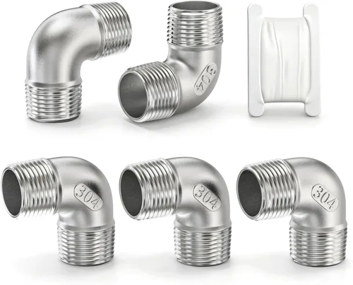 Vista 18 de TAISHER 2 piezas de acero inoxidable 304 accesorios de codo de 90 grados, tubo hembra NPT de 1 pulgada a 1 pulgada NPT hembra 304 accesorio