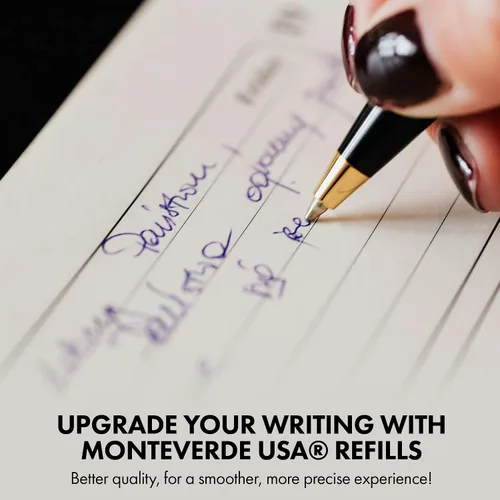 Vista 5 de Monteverde USA Soft - Recambios de bolígrafo para adaptarse a bolígrafos Lamy, tinta negra, punta media, escritura suave y confiable, paquete de 2