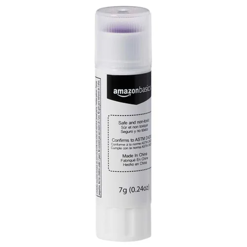 Vista 3 de Amazon Basics Pegamento escolar lavable morado, se seca transparente, barra de 0.24 onzas, paquete de 30 unidades Púrpura