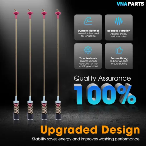 Vista 4 de Amortiguador de varilla de suspensión de 4 arandelas reemplaza para Samsung WA45M7050AW/A4 WA5451ANW/XAA WA45N3050AW/A4 WA45T3200AW WA45T3400AV