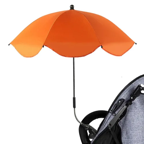 Vista 9 de Cochecito de bebé con abrazadera ajustable, sombrilla de protección para niños, paraguas con clip, sombrilla de 8 huesos para cochecito, silla