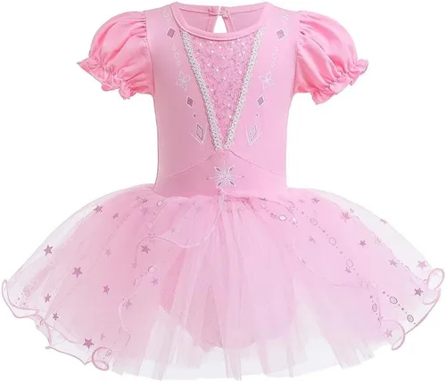 Vista 12 de Leotardos de princesa para niñas con falda de ballet y tutú para Halloween, Navidad, fiesta de cumpleaños, vestido elegante