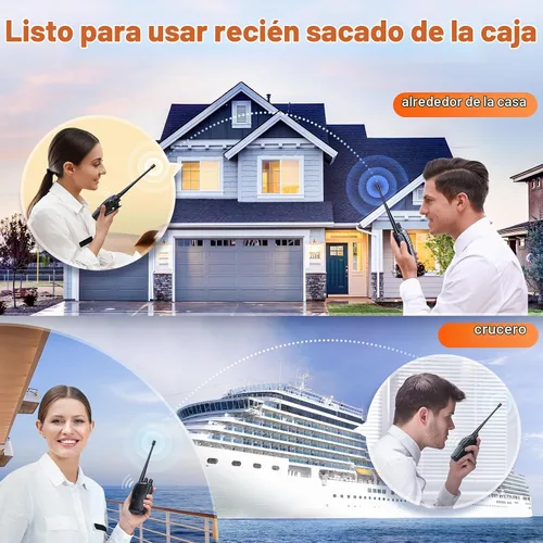 Vista 3 de Radios bidireccionales recargables de largo alcance con auricular, paquete de 5 unidades Arcshell AR-5 Walkie Talkies batería de iones de litio
