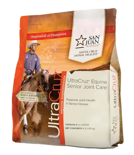 Vista 2 de UltraCruz Equine Senior Joint Care para caballos, 4 libras, pellets