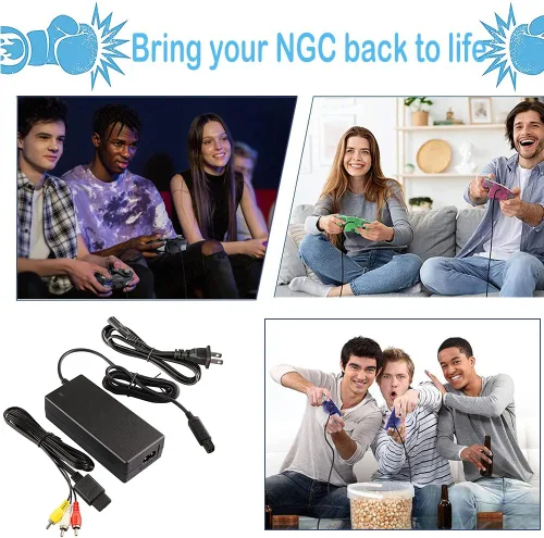 Vista 7 de Fuente de alimentación de CA para Gamecube cable compuesto AV compatible con consola Gamecube NGC